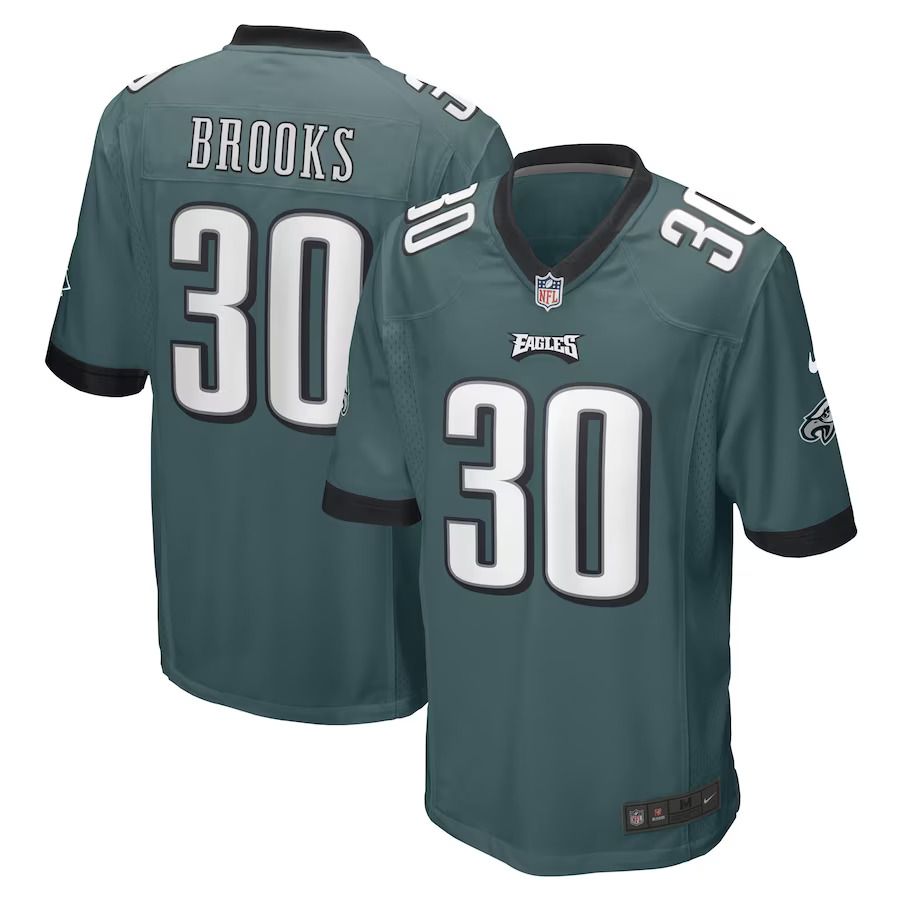 Men Philadelphia Eagles #30 Kennedy Brooks Nike Midnight Green Game Player NFL Jersey